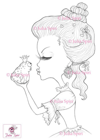 Coloring Pages, Fairytale Girl. The Princess and the Frog - The Art of Julia Spiri