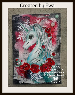 Coloring Pages, Fantasy Unicorn with Flowers. Spirit Dreamer - The Art of Julia Spiri