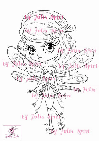 Coloring pages, Whimsy Girl. The Little Dragonfly - The Art of Julia Spiri