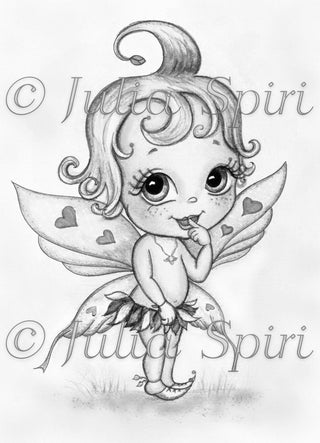 Copia de Coloring Page, Fantasy Child. The Baby Fairy - The Art of Julia Spiri