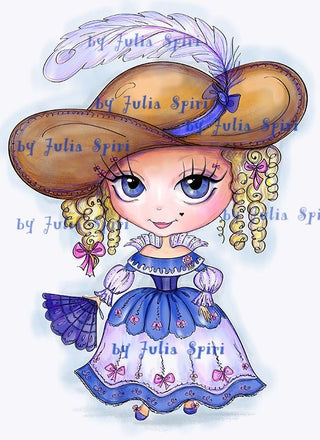 INSTANT DOWNLOAD Digital Stamps, Digi Stamps, Coloring Pages, Clip art, Printable Downloads, Line art, Doll stamps, Vintage. French lady - The Art of Julia Spiri