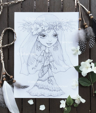 Original Drawing. Boho Bride - The Art of Julia Spiri