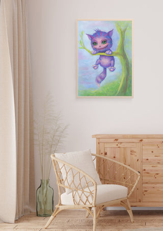 Original Pastel Painting. Cheshire Cat - The Art of Julia Spiri
