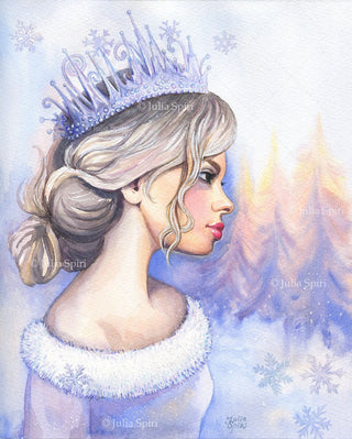 Original Watercolor Painting. Winter Queen - The Art of Julia Spiri