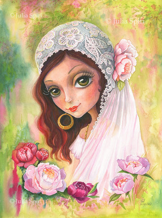 Watercolor Original Painting. Gypsy Bride - The Art of Julia Spiri