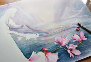 Watercolor Original Painting. Harmony - The Art of Julia Spiri